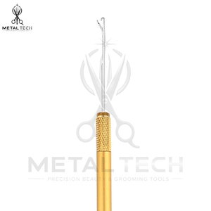 Gold Metal Handle Hair Extension Micro Link Pulling <b>Needle</b> Latch Hook Loop <b>Threader</b> Tool Wholesale Salon Weaving Hardware - Product Image 6