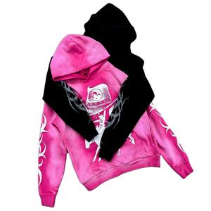 Custom Logo <b>Vintage</b> Distressed Acid Washed Loose Hoodie Men Streetwear Blank Hoodies Pullover Streetwear <b>Sweatshirts</b> For Men - Product Image 4