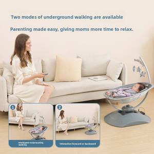 Silla mecedora eléctrica para bebés recién nacidos, con control remoto, de alta gama, con respuesta automática, todo en uno, diseño clásico nuevo, suave y cómoda. - Product Image 6