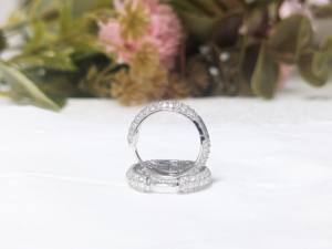 ต่างหูเพชรทรงกลมคลาสสิก 1 กะรัต เพชรเพาะเลี้ยงในห้องปฏิบัติการ ต่างหูเพชรระยิบระยับสำหรับผู้หญิง ทองคำขาว 14K แท้ - Product Image 3