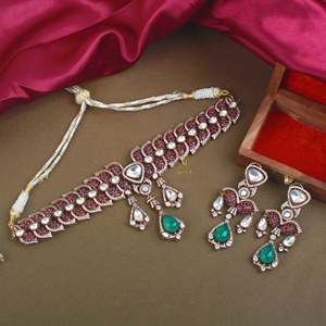 Pranali Polki Designer Gold-Plated Choker Set for Bridal Wedding Festival - Product Image 2