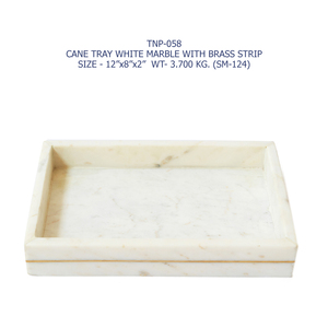 Bandeja de Servir de Mármol Blanco Festivo Regal con Asas de Latón, Bandeja de Piedra de Lujo para Comedor, Regalos de Navidad, Precio al por Mayor - Product Image 6