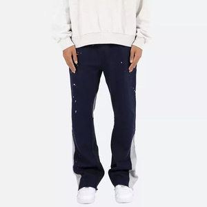 Pantalon de survêtement streetwear personnalisé, coupe évasée, style hip-hop, 100% coton, ample, pour homme - Product Image 3