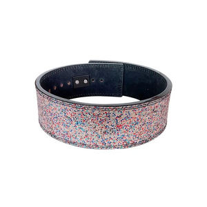 Ceinture de musculation en cuir pailleté multicolore avec boucle à levier noire pour le soutien lombaire en salle de sport - Product Image 4