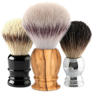 Pinceau à raser pour homme en poils synthétiques avec manche en bois, logo personnalisé OEM, faible MOQ, végan, pour le soin masculin, outil de rasage doux en poils naturels - Product Image 6