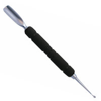 Pousse-cuticules réutilisable en acier inoxydable à double tête Pure Finish avec poignée texturée pour un meilleur contrôle et un confort optimal