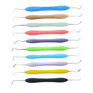 Juego Profesional de 10 Instrumentos Quirúrgicos Dentales para Resina Compuesta, con Mangos de Silicona Antideslizantes, para Restauraciones - Product Image 1