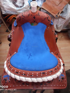 100% cuir de vache cuir Western selle cheval Tack baril Trail selles plaisir Trail cheval cuir selle en vrac - Product Image 6