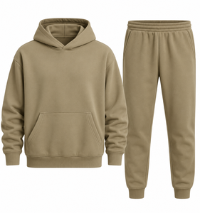 Ensemble de survêtement kaki pour femme : sweat à capuche et pantalon de jogging décontracté, tenue de sport assortie - Product Image 2