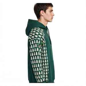 Sweat à capuche unisexe NEXTEX en molleton de coton doux vert forêt avec imprimé graphique arbre de pin - Product Image 2