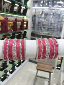 Juego de brazaletes de algodón con diamantes americanos para novias, chapados en plata, con cristales de imitación, brazaletes de lujo para mujer. - Product Image 1