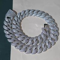 Collier chaîne cubaine en diamant écologique, bijoux de luxe élégants et tendance pour hommes et femmes, accessoire hip-hop disponible à la vente