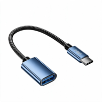 Adaptador OTG USB C Macho a Tipo A Hembra, Transferencia de Datos de 480 Mbps, Cable Trenzado de Aleación de Aluminio para Teléfono, Tableta y Portátil