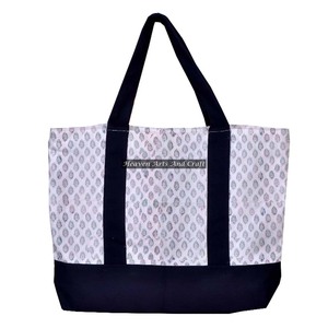 Sac fourre-tout en toile avec poignée noire personnalisée, sac de shopping réutilisable avec poignée, sac de pique-nique, sac de rangement pour tous les jours - Product Image 1