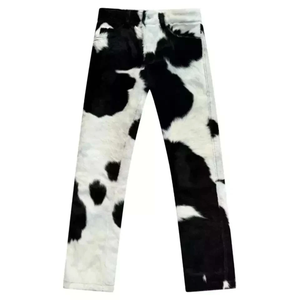 <b>Men's</b> Lightweight High Waist <b>Tie</b> Dye Straight Leg Casual Pants <b>Black</b> White Patterned Flat Front Design - Product Image 2