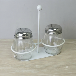 Saleros y Pimenteros de Hierro Forjado Hechos a Mano con Soporte de Metal Negro para Uso en la Encimera de la Cocina, Organizador de Sal y Pimienta - Product Image 6