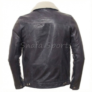 Winter High Street Leather <b>Jacket</b> For <b>Men</b> Slim Casual Windproof Waterproof Thick Leather <b>Jacket</b> For Sale - Product Image 2