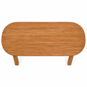 โต๊ะรับประทานอาหารทรงแคปซูลไม้สักแท้ ขาแบบ Through-Tenon ดีไซน์ร่วมสมัย เป็นมิตรกับสิ่งแวดล้อม รองรับผู้นั่งได้ 8 คน - Product Image 4