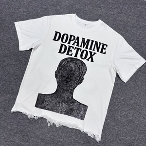 เสื้อยืดพิมพ์ลายวินเทจคุณภาพสูงทรงโอเวอร์ไซส์สำหรับผู้ชาย น้ำหนัก 300 กรัม ผ้าฝ้าย 100% สวมใส่สบาย แขนสั้น สไตล์ฮิปฮอป สีพื้น - Product Image 2