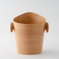 Seau à glace en bois de cèdre naturel Kurikyu, artisanat traditionnel japonais Magewappa, refroidisseur de vin et de boissons fait à la main pour 1 ou 2 bouteilles