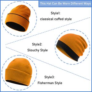 Gorro de Punto Acrílico Profesional Personalizable para Invierno con Logotipo Bordado, Gorra Unisex con Puño, Suministro al por Mayor - Product Image 3