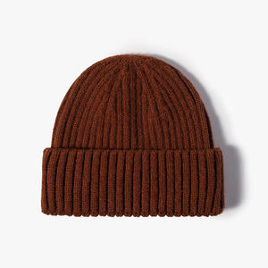 Wholesale Custom Black Cuffed Knit Wool Blend <b>Beanie</b> Winter Hat 3D Embroidery Logo Breathable <b>Waterproof</b> Adjustable OEM Supplier - Product Image 3