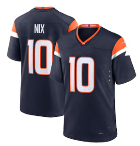 Pria Remaja Wanita Denver # 10 Bo Nix # 2 Patrick Sur-tain II # 14 Jersey Sepak Bola Amerika Courtland Sutton dengan Lengan Pendek - Product Image 5