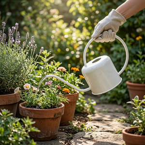 Arrosoir en métal blanc à long bec, pour jardin et plantes d'intérieur/extérieur, idéal pour la maison et le jardin - Product Image 2