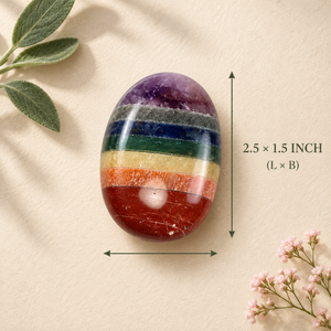 SoulWise Rainbow 7 Chakra Pierre de Reiki ovale en cristal poli faite à la main pour la décoration de la maison Feng Shui, cadeau - Product Image 4