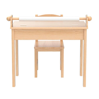 Vente en gros Table à dessin et chaises en bois massif pour enfants pour salle de jeux Maternelle Ensemble de bureau à dessin pour tout-petits