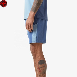 Wholesale Custom <b>Mens</b> Color Block Patchwork Windbreaker Polyester Nylon Tracksuit <b>Mens</b> <b>Track</b> Zip up <b>Jacket</b> and Shorts Set - Product Image 4