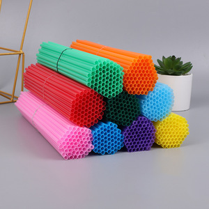 Pailles à boire en plastique colorées 6x260mm, 8 couleurs assorties, pailles droites jetables pour jus, fêtes, bricolage, artisanat, sac de 100 pièces - Product Image 5