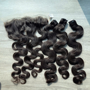 Venta al por mayor 100% de alta calidad para extensiones de cabello de color natural Onda del cuerpo Cabello humano vietnamita tejido extremos dibujados dobles - Product Image 5