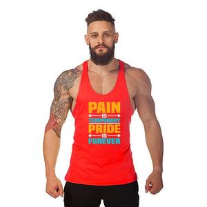Camiseta sin mangas gris para hombre con estampado de "El dolor es temporal, el orgullo es eterno", cuello en V, sin mangas, ropa informal para hacer ejercicio - Product Image 5