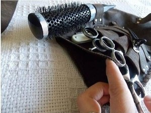 Durable Genuine Leather Barber Scissor <b>Case</b> Professional Hair Stylist <b>Tool</b> Belt Holster For 6 Pairs Shears LBSH-0005B - Product Image 6