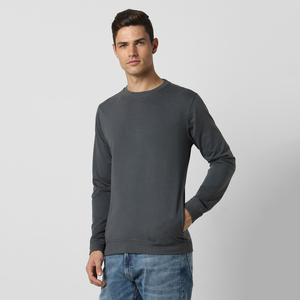 Sudadera cómoda y cálida para hombre con bolsillo, logotipo privado, venta al por mayor, sudadera lisa con cuello redondo - Product Image 3