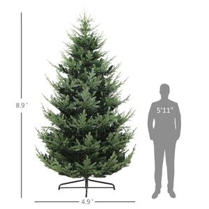 Albero di Natale Artificiale Realistico 9 Piedi (270 cm) con Supporto in Metallo, PVC Pieghevole, Decorato, Lussuoso, Tipo Pino - Product Image 3