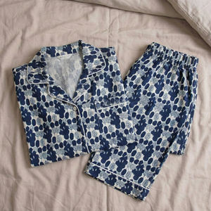 Ropa de Dormir Artesanal de Algodón Índigo para Mujer, Prendas Textiles Artísticas para el Hogar, Venta al por Mayor en India - Product Image 1