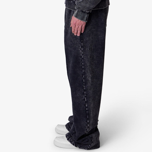 Pantalones Deportivos Casuales de Pierna Ancha, Lavados con Ácido, Transpirables y Ecológicos, de Alta Calidad, en Lona de Poliéster/Algodón de 300 GSM, OEM/ODM - Product Image 3