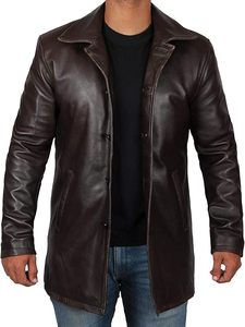 Elegante Chaqueta Larga de Cuero Genuino para Hombre, Abrigos Personalizados de Cuero Genuino OEM Disponibles a Precios de Mayoreo - Product Image 2