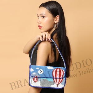 New Arrival BRAZEAL STUDIO Velvet Fashion Designer Women Single Beaded Geometric Pattern Shoulder Clutch Purse Cover Daily Life - Product Image 2