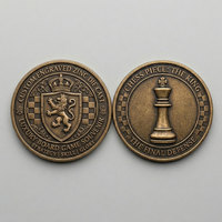 Pièce d'échecs double face |   Récompense du club scolaire |   Logo personnalisé en vrac plaqué argent en zinc |   Médaille de participation au tournoi des jeunes