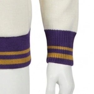 Customized logo Fraternity Acrylic Knitted Solid Long Sleeve V-neck High Quality Breathable Embroidered Purple Chenille - Product Image 4