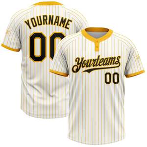 Maillot de softball unisexe personnalisé à transfert thermique, uniforme d'équipe, deux boutons, manches courtes, motif uni, séchage rapide - Product Image 1