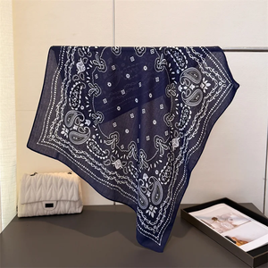 Paisley Print Cotton Feel Headscarf Spring Autumn Warm <b>Scarves</b> Neck Women Fashion Decoration Soft Foulard Bandana Winter 65*65cm - Product Image 4