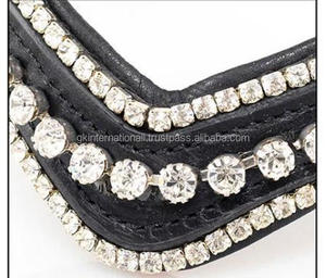 Bandas de cejas de cristal de cuero con múltiples canales, banda de cejas ostentosa de diseño más nuevo para caballos con brida - Product Image 2