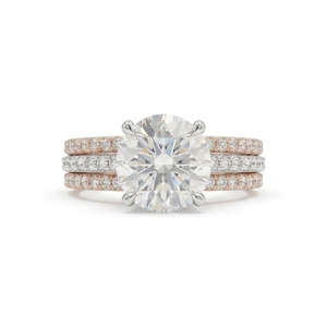 Anillo de Compromiso y Boda de Oro Blanco Moderno con Diamantes Brillantes, Certificado IGI, AMI JEWELS, Oro Sólido de 18K, Lujoso - Product Image 1
