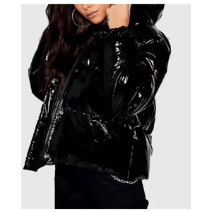 Veste matelassée noire pour femme avec capuche amovible, manteau d'hiver épais et chaud, vêtement d'extérieur décontracté, fermeture éclair sur toute la longueur des manches - Product Image 5