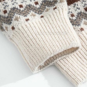 Pull en tricot d'hiver pour homme, motif géométrique, col rond, manches longues, en acrylique épais, 2027 - Product Image 5