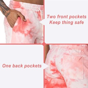 Pantalones cortos de moda para hombre, color rosa, ligeros, para la playa, con cintura elástica y bolsillos - Product Image 3